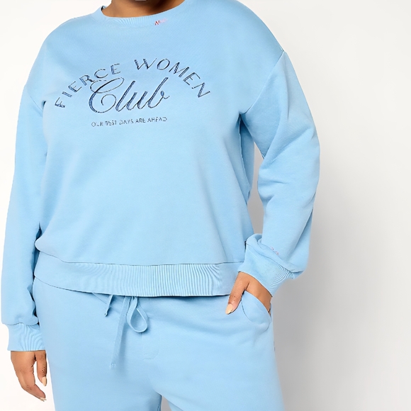 Peace Love World Tops - Blue Fierce Women Club Sweatshirt